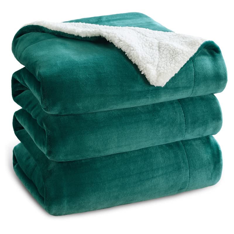 Bedsure GentleSoft Sherpa Fleece Queen Blankets for Bed, Non-Heated, Thick and Warm Throw for Women and Men, Soft Fuzzy Plush Queen Blanket for Winter, Grey, 90x90 Inches