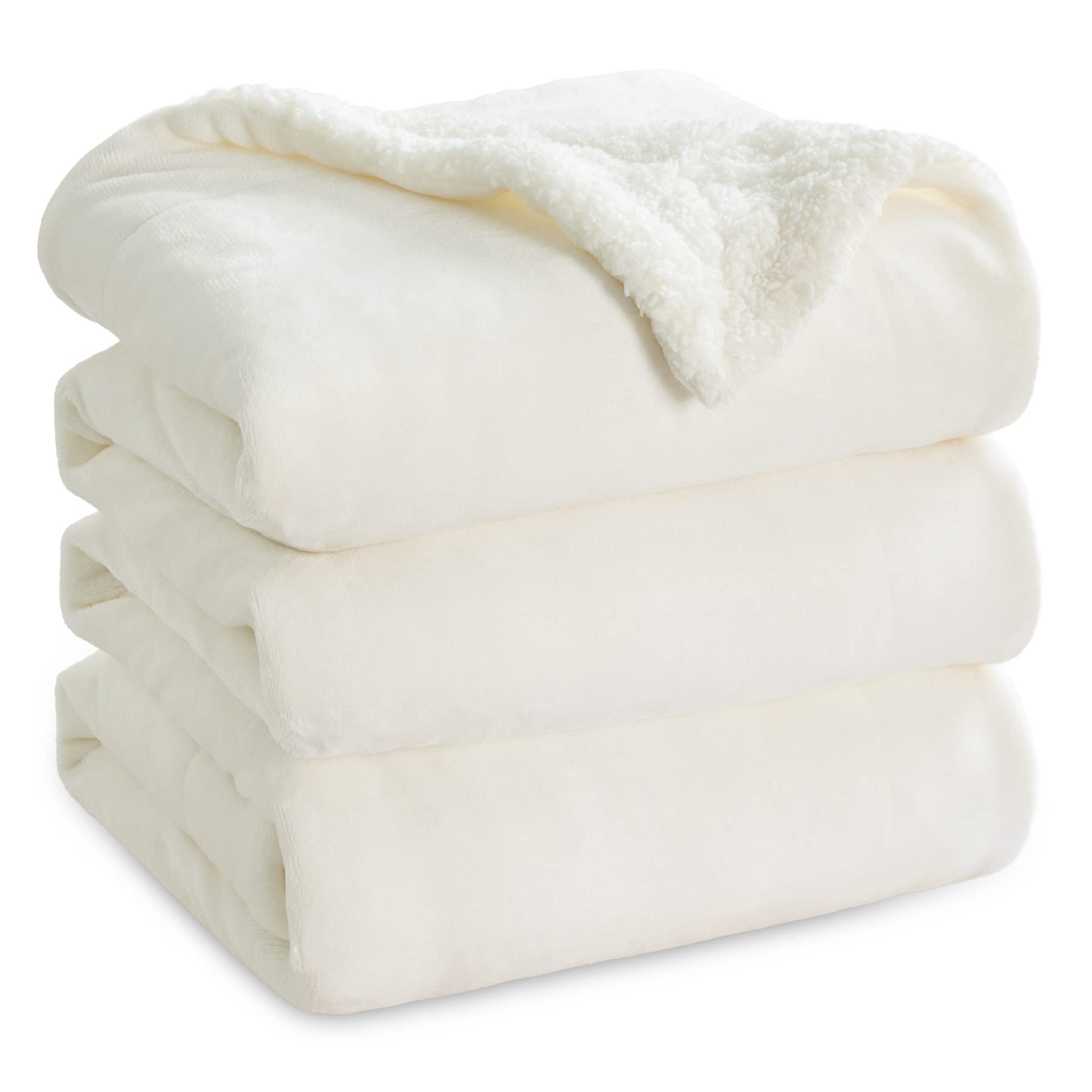 Bedsure GentleSoft Sherpa Fleece Queen Blankets for Bed, Non-Heated, Thick and Warm Throw for Women and Men, Soft Fuzzy Plush Queen Blanket for Winter, Grey, 90x90 Inches