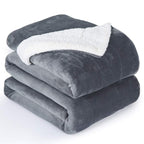 NANPIPER Sherpa Blanket Twin Thick Warm Blankets for Winter Bed Super Soft Fuzzy Flannel Fleece/Wool Like Reversible Velvet Plush Fabric(Light Grey Twin Size 60"x80")