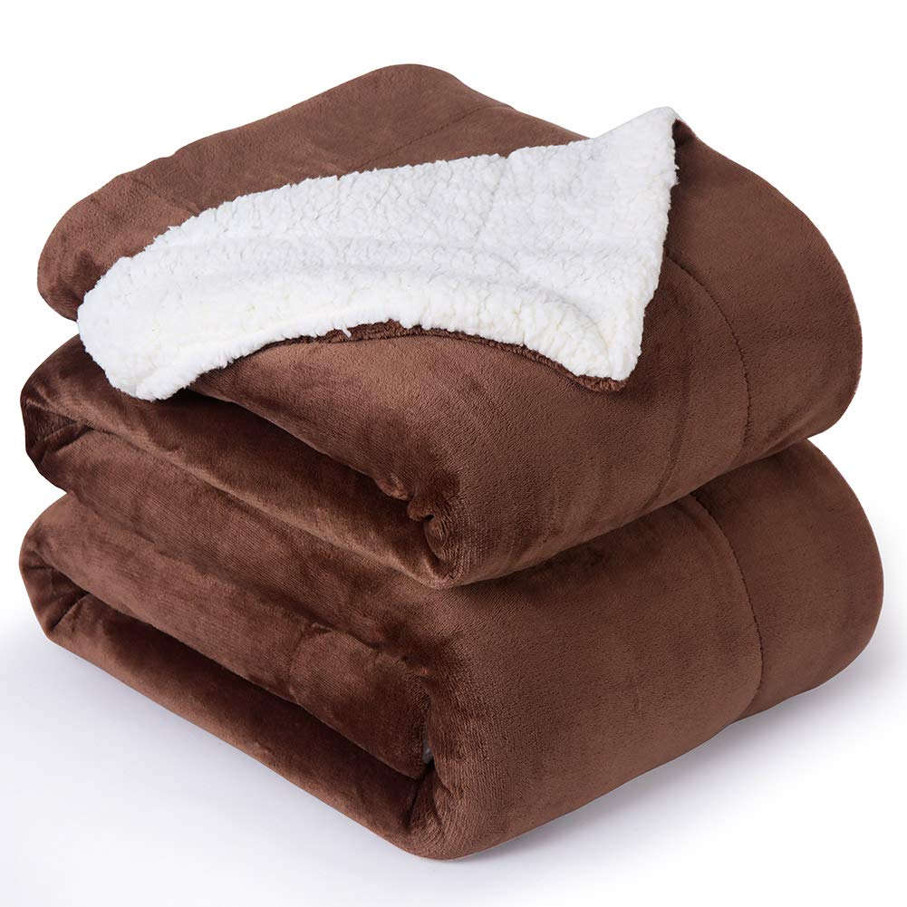 NANPIPER Sherpa Blanket Twin Thick Warm Blankets for Winter Bed Super Soft Fuzzy Flannel Fleece/Wool Like Reversible Velvet Plush Fabric(Light Grey Twin Size 60"x80")