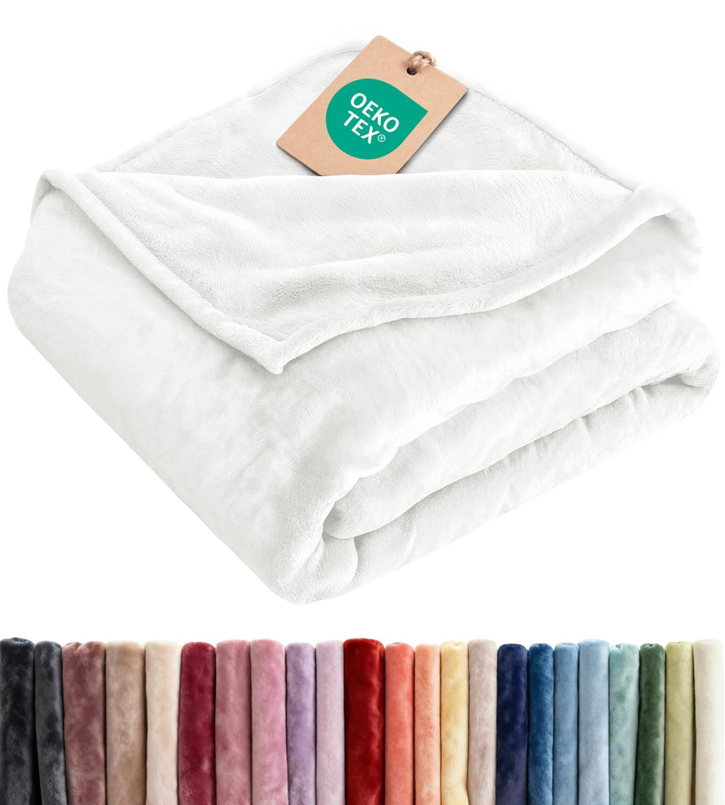 Ultra Soft Fleece Blanket Queen Size - Flannel Fleece Luxury Queen Blanket - Lightweight for Couch Bed Chair - Thick, Warm and Breathable - All Season Cozy Fuzzy, Anti-Static Microplush Bedding, Grey
