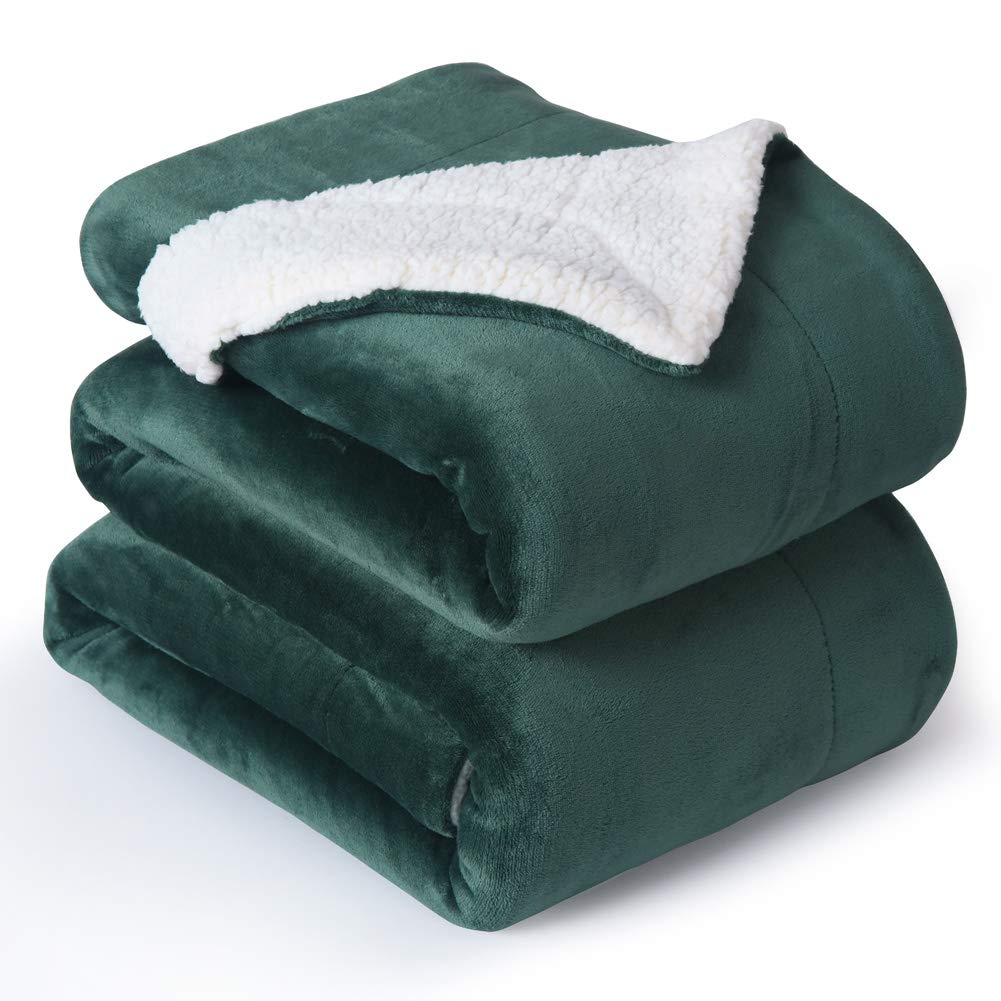 NANPIPER Sherpa Blanket Twin Thick Warm Blankets for Winter Bed Super Soft Fuzzy Flannel Fleece/Wool Like Reversible Velvet Plush Fabric(Light Grey Twin Size 60"x80")