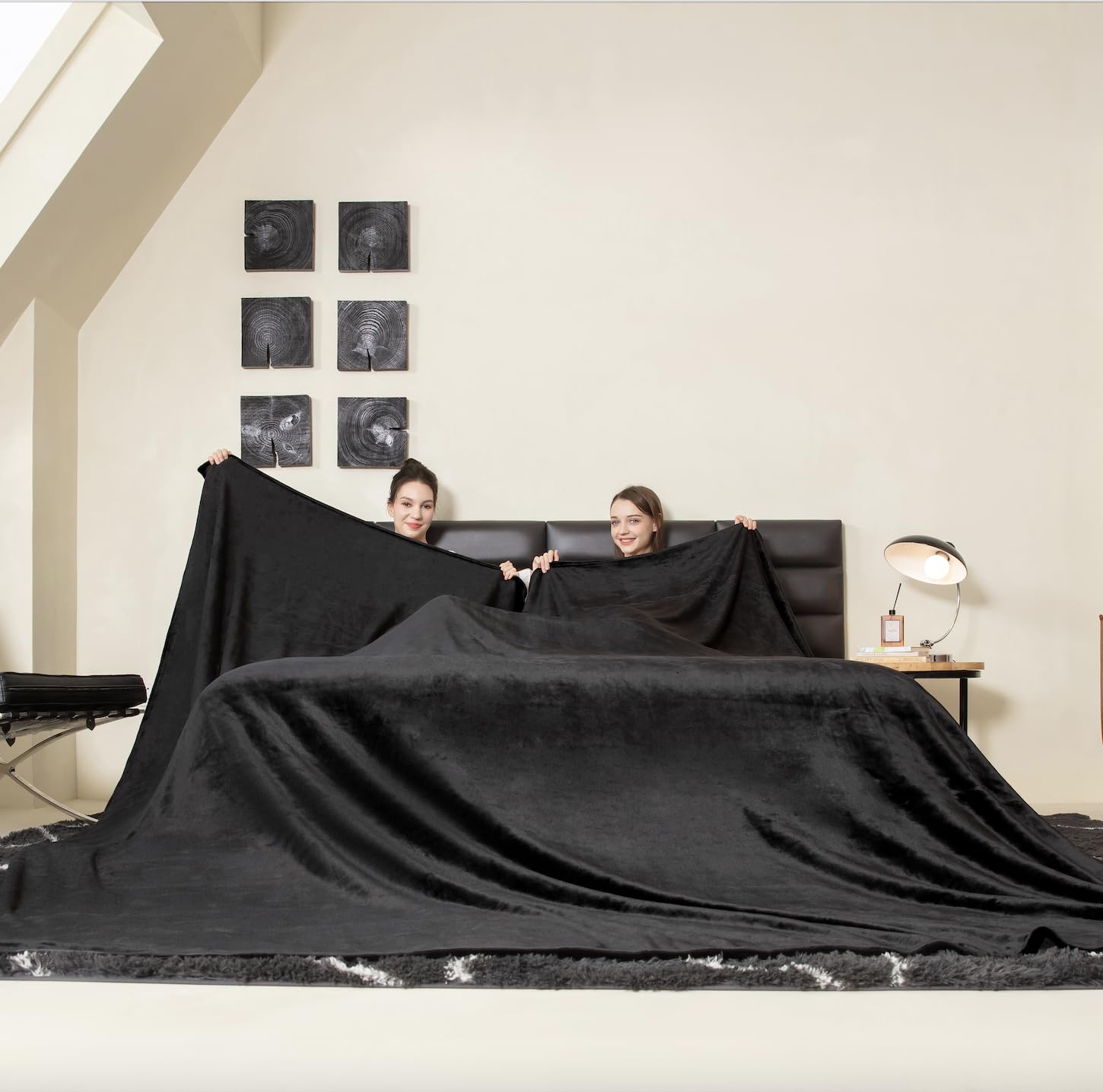 COOVA Oversized King Fleece Blanket 120x120 inches, Soft Cozy Warm Giant Extra Large 10'x10' Blanket for Bed, Sofa, Couch,Travel, Camping, California Huge Flannel Big Throw Blanket, Dark Grey