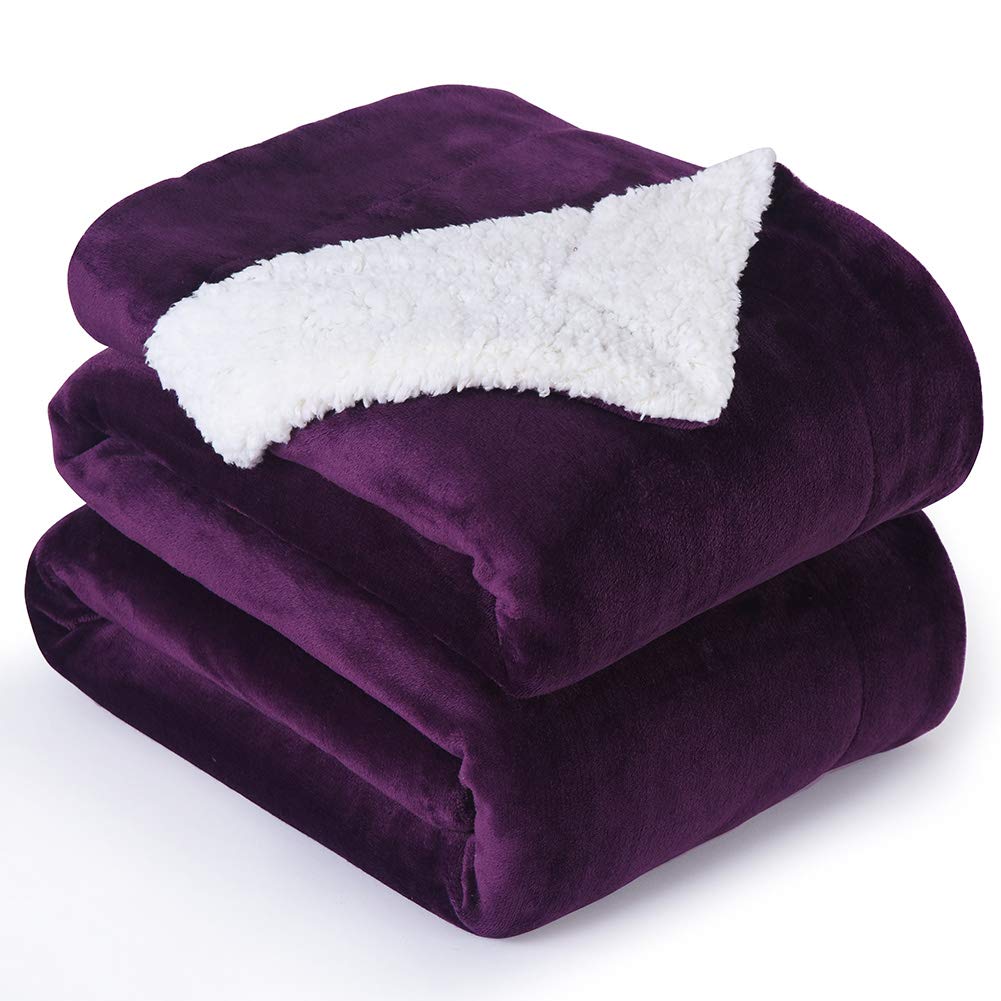 NANPIPER Sherpa Blanket Twin Thick Warm Blankets for Winter Bed Super Soft Fuzzy Flannel Fleece/Wool Like Reversible Velvet Plush Fabric(Light Grey Twin Size 60"x80")