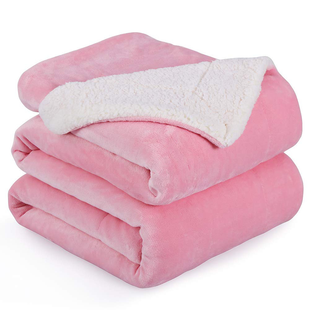 NANPIPER Sherpa Blanket Twin Thick Warm Blankets for Winter Bed Super Soft Fuzzy Flannel Fleece/Wool Like Reversible Velvet Plush Fabric(Light Grey Twin Size 60"x80")