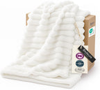 Bedsure GentleSoft Fleece Bed Blankets Full Size - Cozy Soft Blankets for Women, Cute Small Throws for Girls, Beige, 84x90 Inches