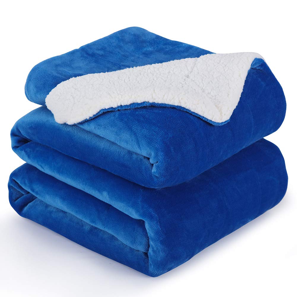 NANPIPER Sherpa Blanket Twin Thick Warm Blankets for Winter Bed Super Soft Fuzzy Flannel Fleece/Wool Like Reversible Velvet Plush Fabric(Light Grey Twin Size 60"x80")