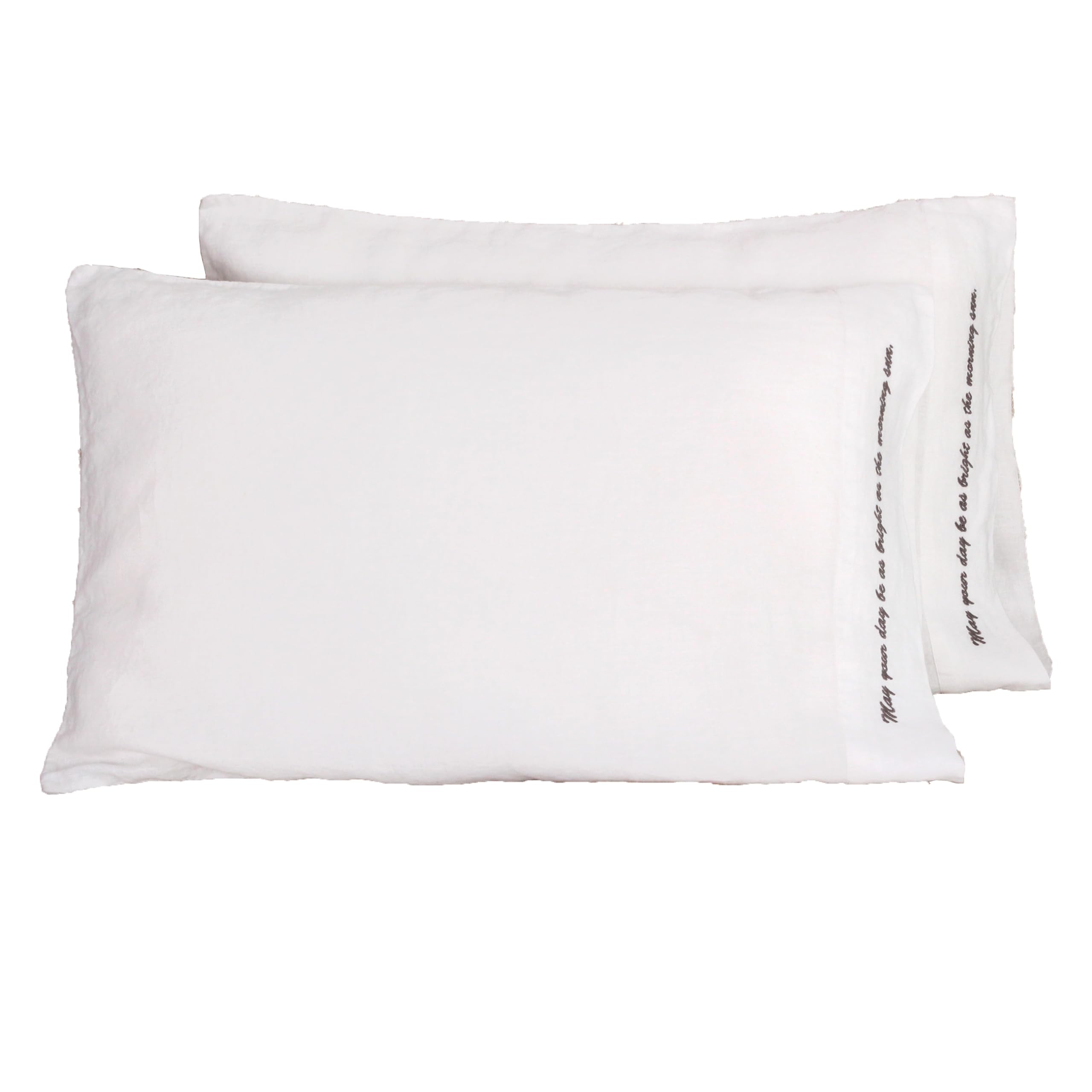 Striped Linen Pillow Cases Set of 2,20"x30" Standard/Queen Size,100% French Natural Flax Soft Linen Pillowcases,Natural Stripe