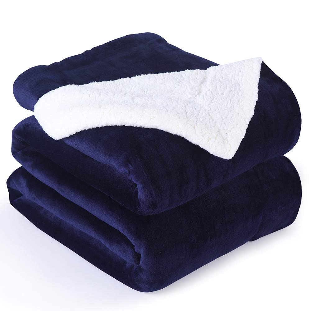 NANPIPER Sherpa Blanket Twin Thick Warm Blankets for Winter Bed Super Soft Fuzzy Flannel Fleece/Wool Like Reversible Velvet Plush Fabric(Light Grey Twin Size 60"x80")