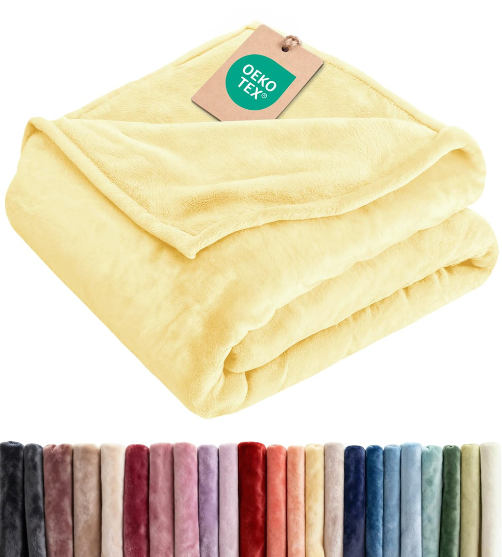 Ultra Soft Fleece Blanket Queen Size - Flannel Fleece Luxury Queen Blanket - Lightweight for Couch Bed Chair - Thick, Warm and Breathable - All Season Cozy Fuzzy, Anti-Static Microplush Bedding, Grey