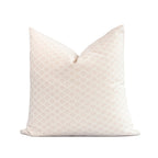 Crumbs Home Coastal Linen Indoor Outdoor Throw Pillow Cover Only, 20"x20" Water Repellent for Patio, Backyard, Couch, Neutral Beige Embroidered Stripes