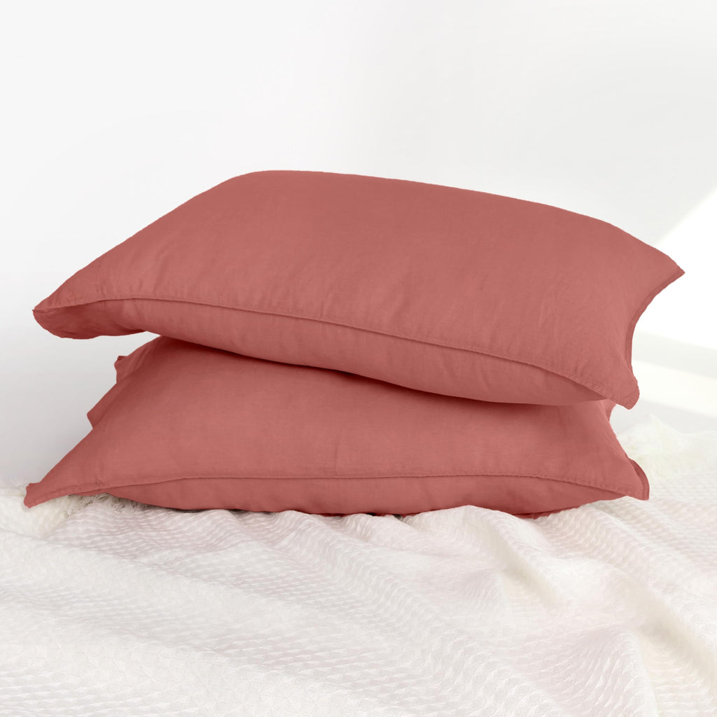 Striped Linen Pillow Cases Set of 2,20"x30" Standard/Queen Size,100% French Natural Flax Soft Linen Pillowcases,Natural Stripe