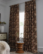 vctops Vintage Floral Oil Painting Curtains with Tassels Set of 2 Panels Rod Pocket Thermal Insulated Room Darkening Window Curtains/Drapes for Bedroom Living Room (Coffee,59"x94")