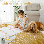Hedlive Boho 8x10 Area Rugs, Sun Print Soft Washable Rugs 8x10 Rug for Living Room Nursery, Ultra-Thin Non-Slip Kids Rug Large Carpet for Playroom Bedroom Classroom(8x10ft,Gold/Multi)