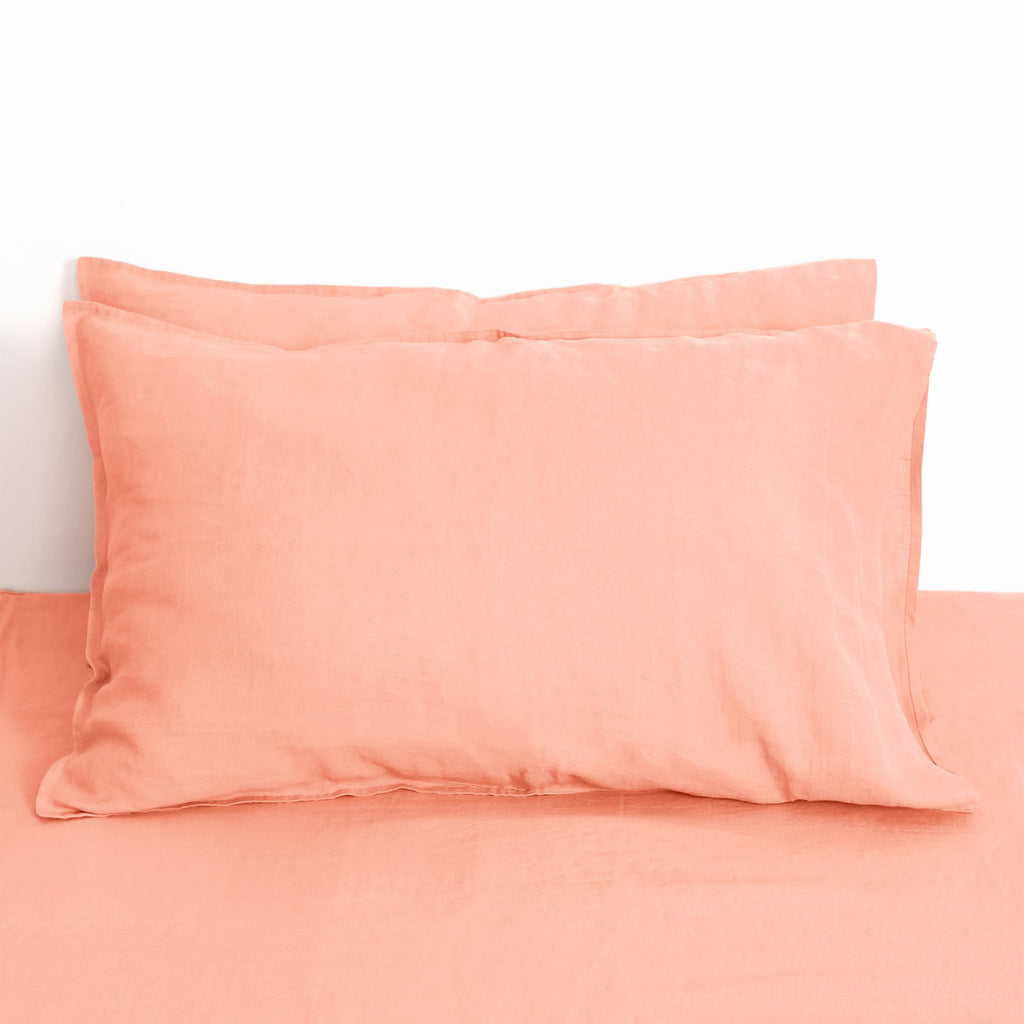 Striped Linen Pillow Cases Set of 2,20"x30" Standard/Queen Size,100% French Natural Flax Soft Linen Pillowcases,Natural Stripe