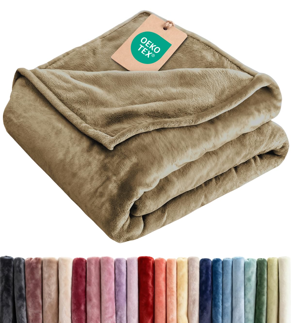Ultra Soft Fleece Blanket Queen Size - Flannel Fleece Luxury Queen Blanket - Lightweight for Couch Bed Chair - Thick, Warm and Breathable - All Season Cozy Fuzzy, Anti-Static Microplush Bedding, Grey