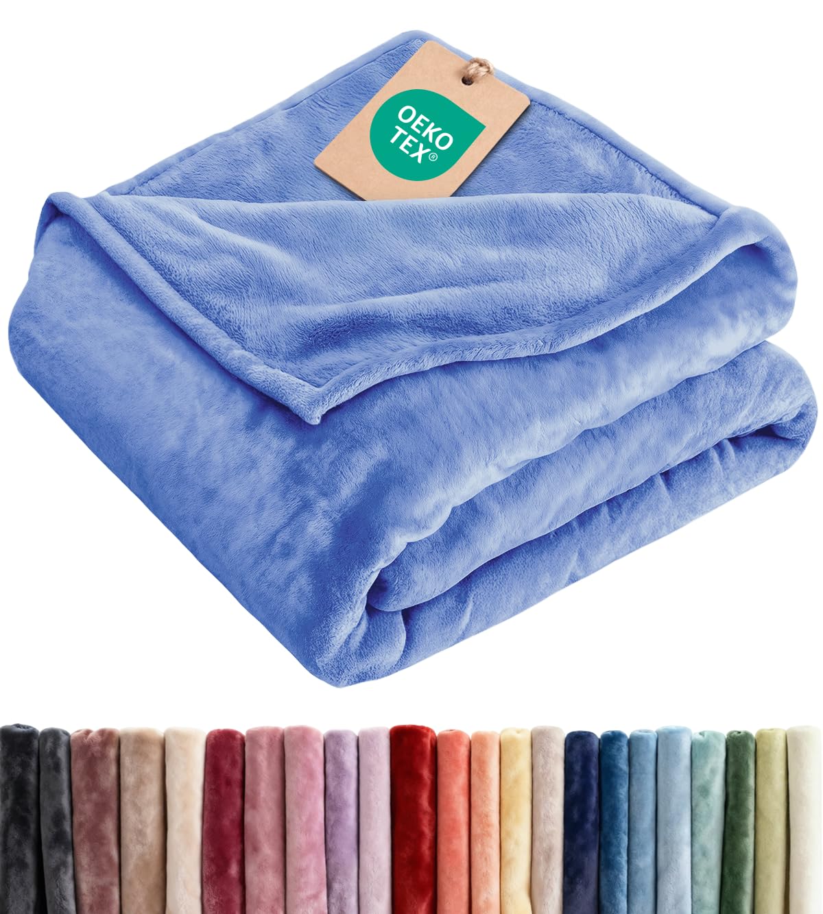 Ultra Soft Fleece Blanket Queen Size - Flannel Fleece Luxury Queen Blanket - Lightweight for Couch Bed Chair - Thick, Warm and Breathable - All Season Cozy Fuzzy, Anti-Static Microplush Bedding, Grey