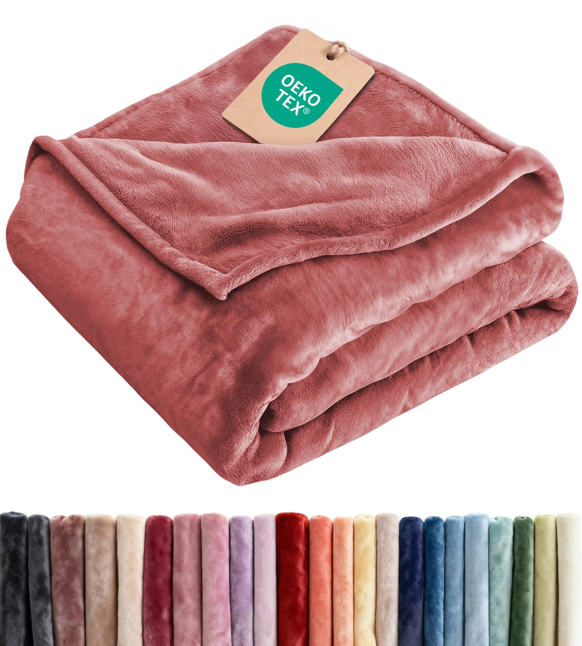 Ultra Soft Fleece Blanket Queen Size - Flannel Fleece Luxury Queen Blanket - Lightweight for Couch Bed Chair - Thick, Warm and Breathable - All Season Cozy Fuzzy, Anti-Static Microplush Bedding, Grey