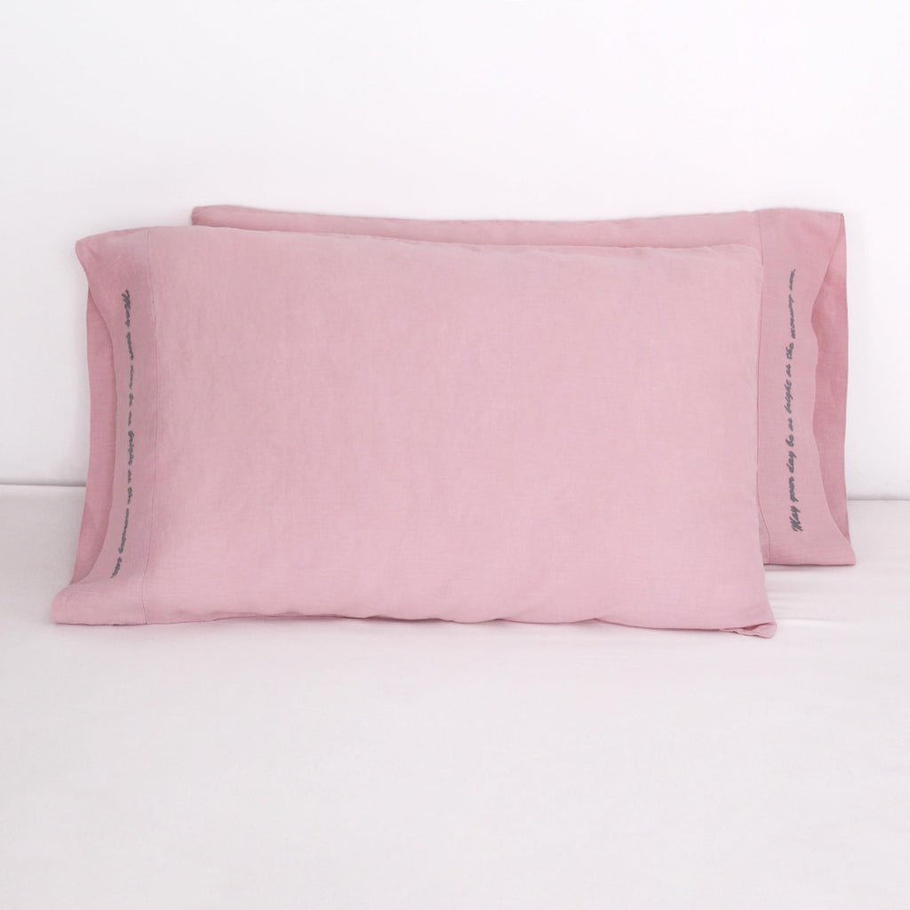 Striped Linen Pillow Cases Set of 2,20"x30" Standard/Queen Size,100% French Natural Flax Soft Linen Pillowcases,Natural Stripe