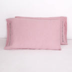 Striped Linen Pillow Cases Set of 2,20"x30" Standard/Queen Size,100% French Natural Flax Soft Linen Pillowcases,Natural Stripe