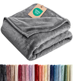 Ultra Soft Fleece Blanket Queen Size - Flannel Fleece Luxury Queen Blanket - Lightweight for Couch Bed Chair - Thick, Warm and Breathable - All Season Cozy Fuzzy, Anti-Static Microplush Bedding, Grey