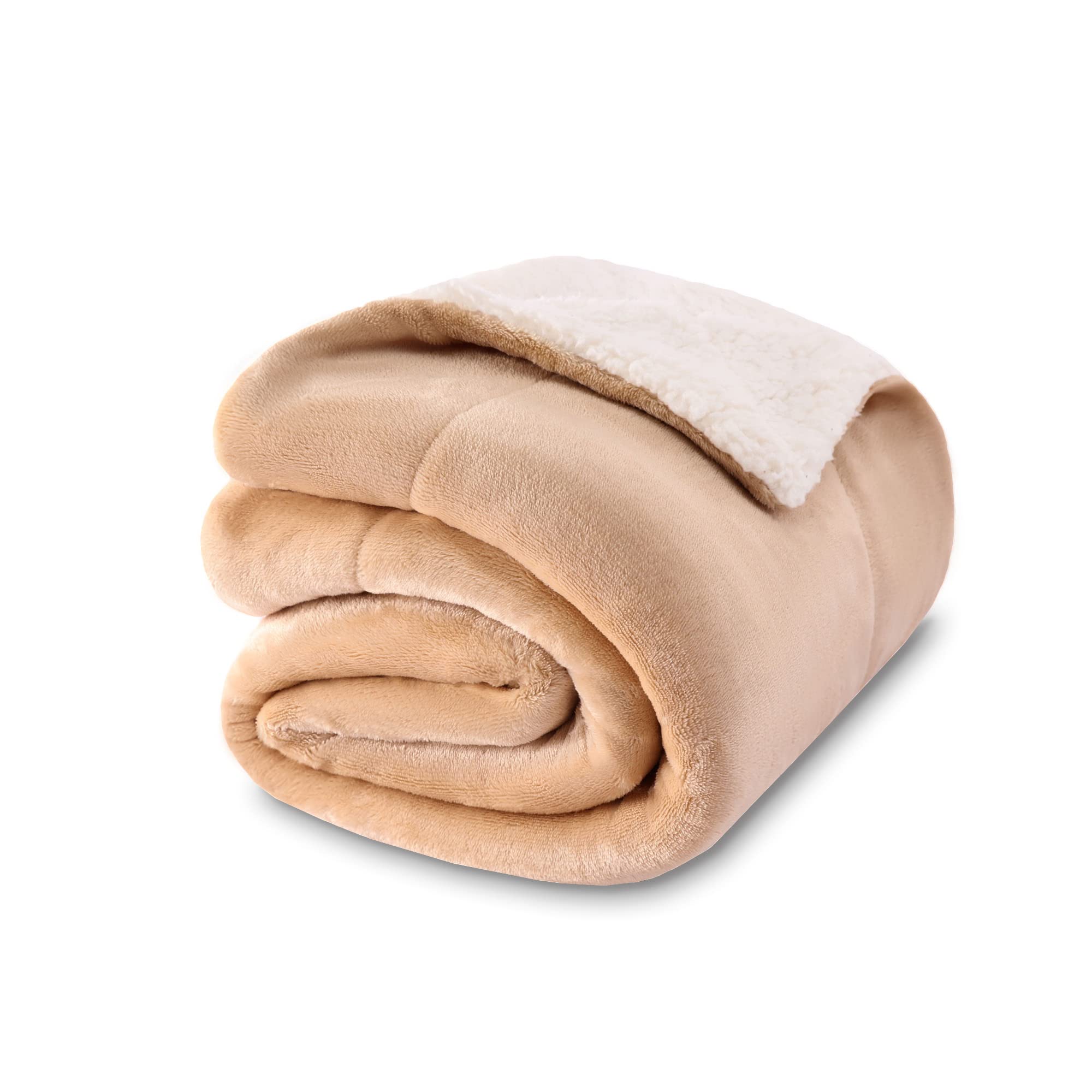 NANPIPER Sherpa Blanket Twin Thick Warm Blankets for Winter Bed Super Soft Fuzzy Flannel Fleece/Wool Like Reversible Velvet Plush Fabric(Light Grey Twin Size 60"x80")