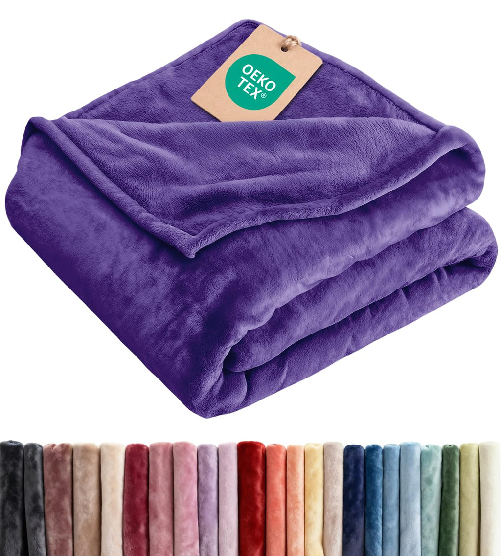 Ultra Soft Fleece Blanket Queen Size - Flannel Fleece Luxury Queen Blanket - Lightweight for Couch Bed Chair - Thick, Warm and Breathable - All Season Cozy Fuzzy, Anti-Static Microplush Bedding, Grey