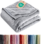Ultra Soft Fleece Blanket Queen Size - Flannel Fleece Luxury Queen Blanket - Lightweight for Couch Bed Chair - Thick, Warm and Breathable - All Season Cozy Fuzzy, Anti-Static Microplush Bedding, Grey