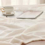 Bedsure GentleSoft Fleece Blanket Twin Size Cream - 300GSM Lightweight Plush Fuzzy Cozy Soft Warm Blanket for Bed, Sofa, Couch, Travel, Camping, 60x80 inches