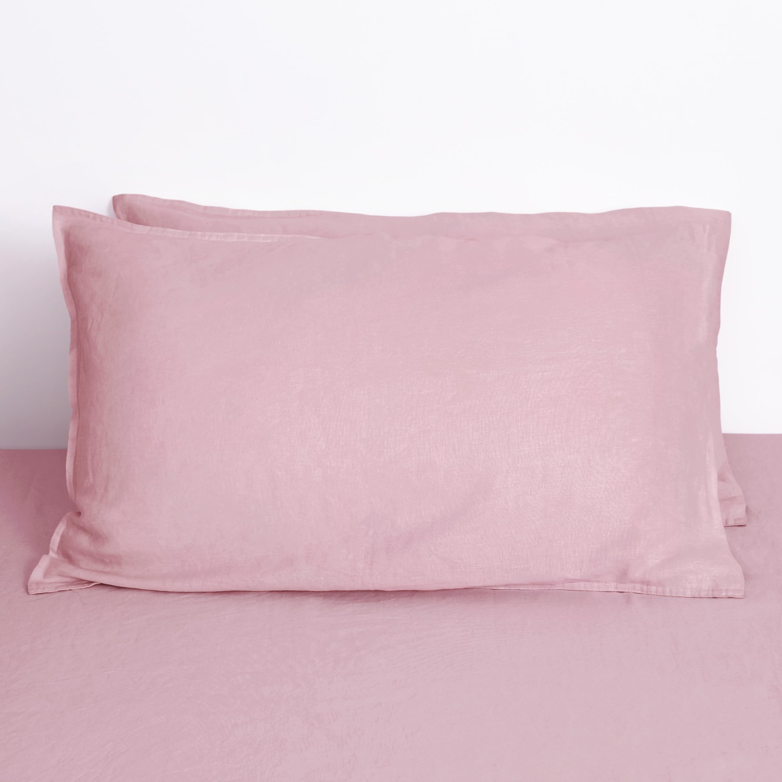 Striped Linen Pillow Cases Set of 2,20"x30" Standard/Queen Size,100% French Natural Flax Soft Linen Pillowcases,Natural Stripe