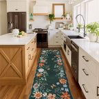 Lahome Floral Living Room Rugs, Area Rugs 5x7 Rug for Bedroom Ultra-Thin Soft Rug, Non-Slip Washable Rugs Stain Resistant Boho Rug Flore Throw Rug for ‎Dining Room Office (5x7ft,Green)