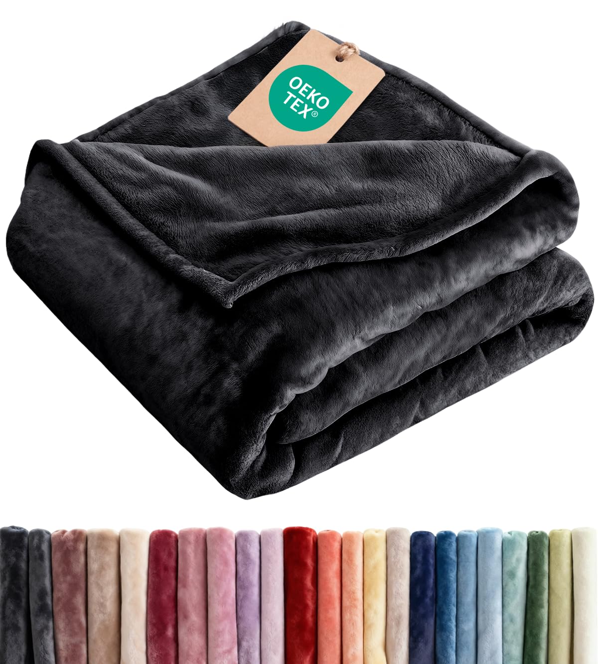 Ultra Soft Fleece Blanket Queen Size - Flannel Fleece Luxury Queen Blanket - Lightweight for Couch Bed Chair - Thick, Warm and Breathable - All Season Cozy Fuzzy, Anti-Static Microplush Bedding, Grey