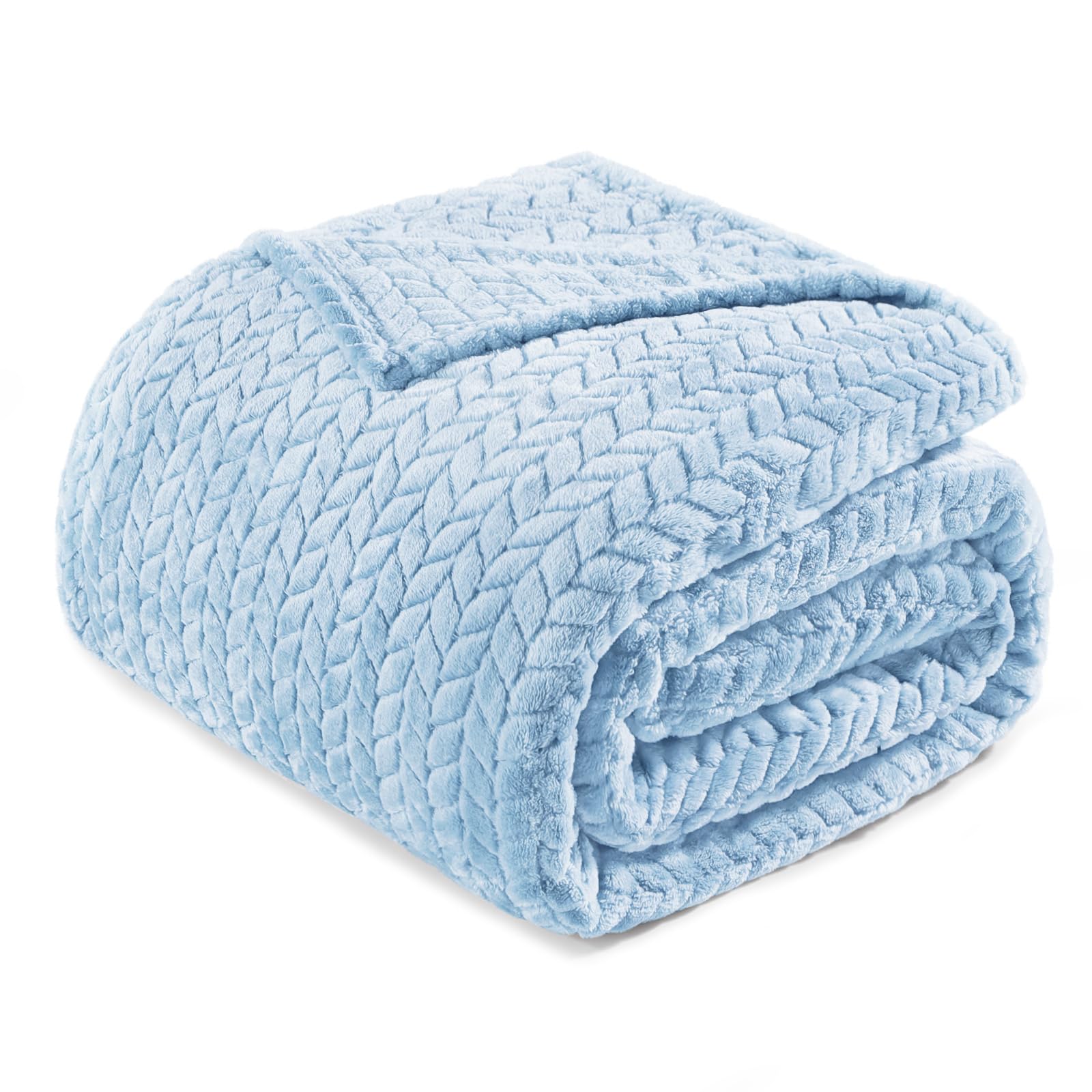 Exclusivo Mezcla Fleece Queen Size Blanket for Bed, 90x90 Inches Soft Cozy Jacquard Flannel Blankets, Lightweight Fuzzy Plush for Women, Pink