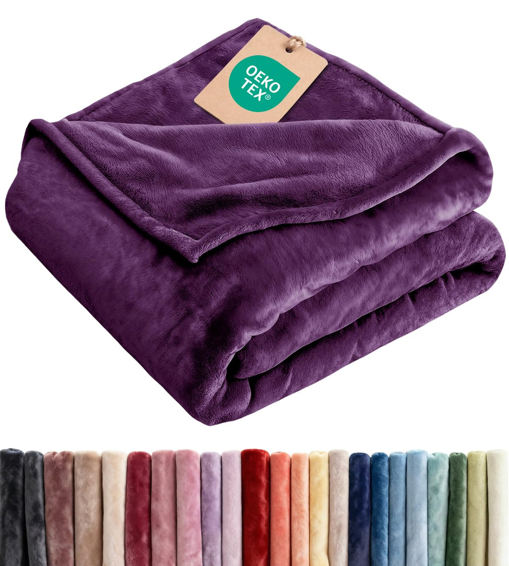 Ultra Soft Fleece Blanket Queen Size - Flannel Fleece Luxury Queen Blanket - Lightweight for Couch Bed Chair - Thick, Warm and Breathable - All Season Cozy Fuzzy, Anti-Static Microplush Bedding, Grey