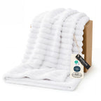 Bedsure GentleSoft Blankets Queen Size for Bed - Cozy Soft Sofa Couch Cover Blankets for Women, Cute Large Bedding Fleece Throws for Girls, Off White, 90x90 Inches