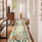 Lahome Floral Living Room Rugs, Area Rugs 5x7 Rug for Bedroom Ultra-Thin Soft Rug, Non-Slip Washable Rugs Stain Resistant Boho Rug Flore Throw Rug for ‎Dining Room Office (5x7ft,Green)
