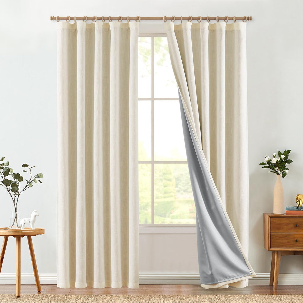 jinchan Taupe Printed Curtains Modern Jacquard Curtains with Herringbone Geometric Zigzag Pattern Room Darkening Drapes for Living Room Bedroom Grommet Top Window Treatments 63 Inch Length 2 Panels
