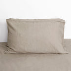 Striped Linen Pillow Cases Set of 2,20"x30" Standard/Queen Size,100% French Natural Flax Soft Linen Pillowcases,Natural Stripe