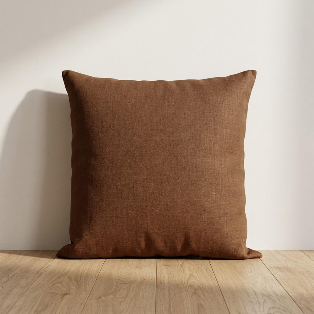 20×20 Inch Natural White Stripe 100% Linen Throw Pillow Cover with Invisible Zipper for Sofa Bed
