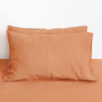 Striped Linen Pillow Cases Set of 2,20"x30" Standard/Queen Size,100% French Natural Flax Soft Linen Pillowcases,Natural Stripe