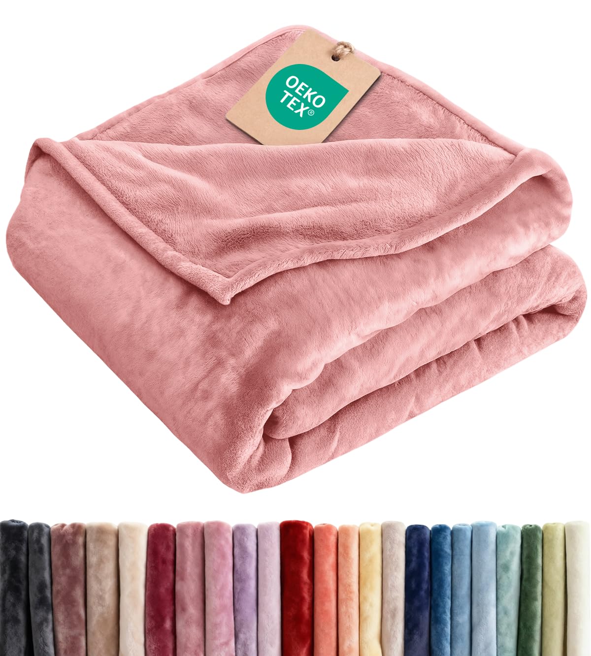 Ultra Soft Fleece Blanket Queen Size - Flannel Fleece Luxury Queen Blanket - Lightweight for Couch Bed Chair - Thick, Warm and Breathable - All Season Cozy Fuzzy, Anti-Static Microplush Bedding, Grey