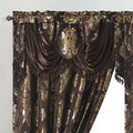 GOHD Luxe Love. Jacquard Window Curtain Panel Drape with Attached Fancy Valance. 2pcs Set (Sand, 84" Drop x 54" Wide with 18" Valance x 2pcs)