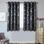 NAPEARL Damask Curtains-Fancy Jacquard Semi-Blackout Brown Curtain Drapes for legant & Private Living Room & Bedroom, Luxury Curtains 96 Inches Length (2 Panels, Each 52 x 96 Inches)
