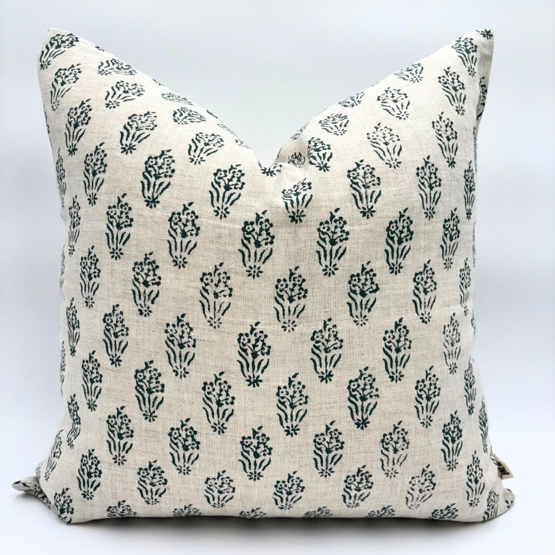 Linen Throw Pillow Covers Stripe Pillow Cover 18x18 inch Spring Decorative Pillow Covers for Living Room, Bedroom