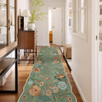 Lahome Floral Living Room Rugs, Area Rugs 5x7 Rug for Bedroom Ultra-Thin Soft Rug, Non-Slip Washable Rugs Stain Resistant Boho Rug Flore Throw Rug for ‎Dining Room Office (5x7ft,Green)