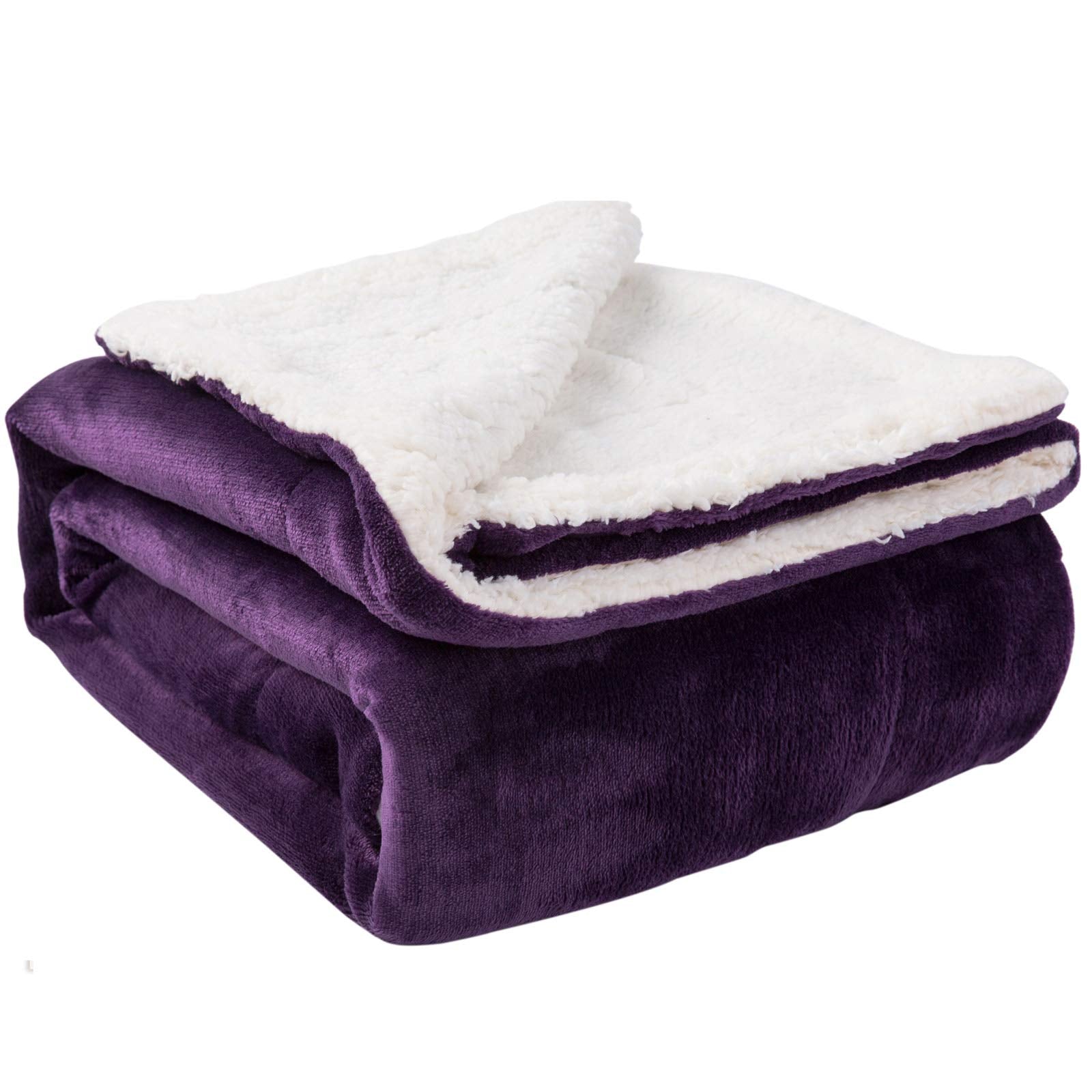 NANPIPER Sherpa Blanket Twin Thick Warm Blankets for Winter Bed Super Soft Fuzzy Flannel Fleece/Wool Like Reversible Velvet Plush Fabric(Light Grey Twin Size 60"x80")