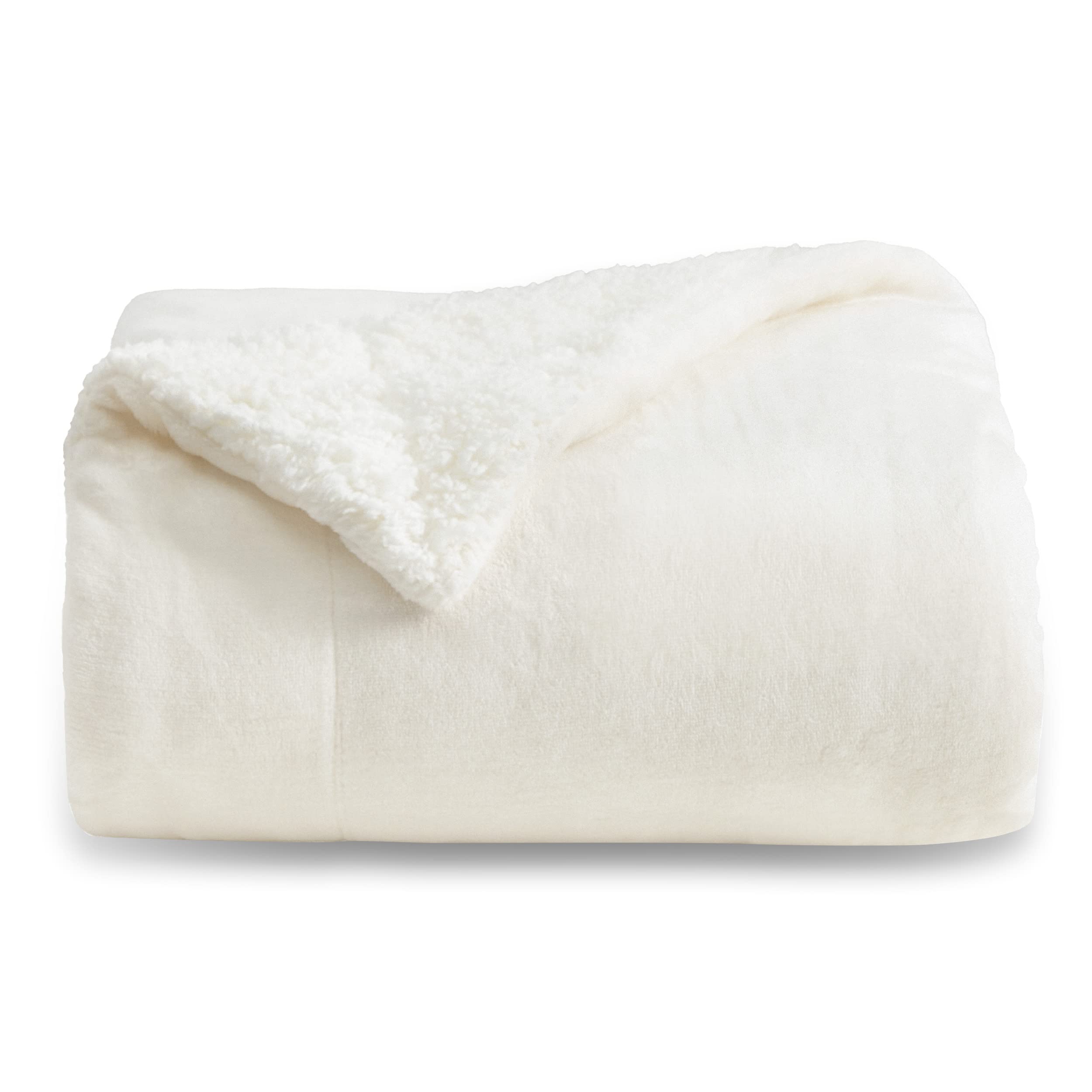 Bedsure GentleSoft Sherpa Fleece Queen Blankets for Bed, Non-Heated, Thick and Warm Throw for Women and Men, Soft Fuzzy Plush Queen Blanket for Winter, Grey, 90x90 Inches