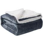 NANPIPER Sherpa Blanket Twin Thick Warm Blankets for Winter Bed Super Soft Fuzzy Flannel Fleece/Wool Like Reversible Velvet Plush Fabric(Light Grey Twin Size 60"x80")