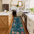 Lahome Floral Living Room Rugs, Area Rugs 5x7 Rug for Bedroom Ultra-Thin Soft Rug, Non-Slip Washable Rugs Stain Resistant Boho Rug Flore Throw Rug for ‎Dining Room Office (5x7ft,Green)