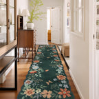 Lahome Floral Living Room Rugs, Area Rugs 5x7 Rug for Bedroom Ultra-Thin Soft Rug, Non-Slip Washable Rugs Stain Resistant Boho Rug Flore Throw Rug for ‎Dining Room Office (5x7ft,Green)